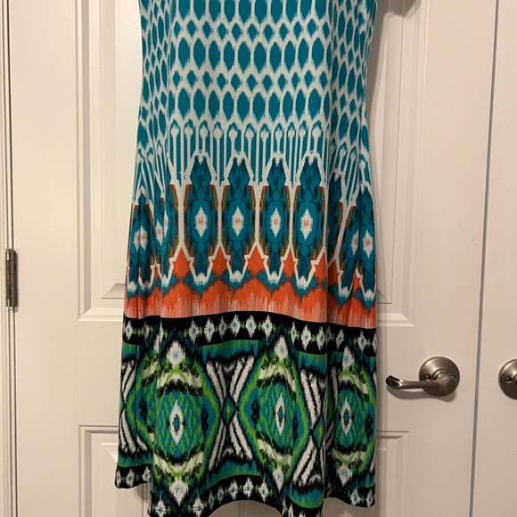 Lemmie for Nina Leonard Women's Boho Multicolor Dress S/M Knee Length - Picture 4 of 9